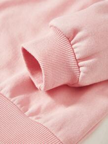SHEIN Sudadera Informal De Manga Larga Con Cuello Redondo Para Niña Adecuada Para Otoño E Invierno - Rosa - Ver 6
