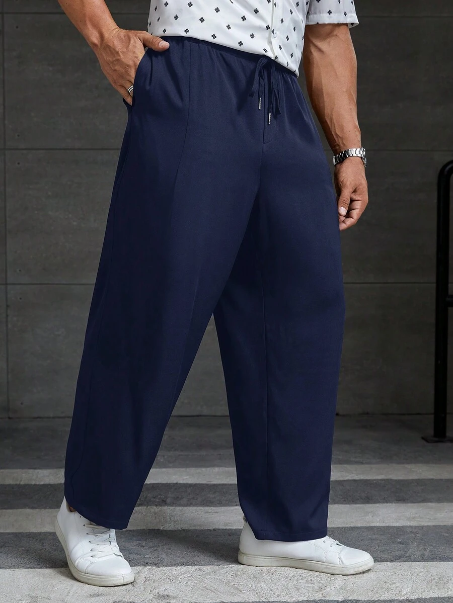 Manfinity RebelGame Nam Plus Eo dây rút Quần - Màu xanh hải quân - Xem 1