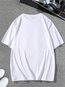 Manfinity Homme Men Letter Graphic Casual Short Sleeve Tee, Boyfriend Gift, For Going Out