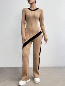 SHEIN Essnce 毛衣兩件套 - 駝色 - 查看 8