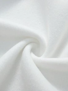 SHEIN EZwear 大碼彩虹和標語圖案加絨內裏運動衫 - 白色 - 查看 3