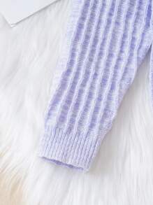 SHEIN 女大童條紋針織前紐扣開襟衫 - 彩色 - 查看 6