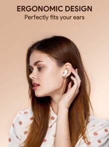 无线耳塞带 13 毫米大扬声器、触摸控制稳定芯片且无延迟，带 USB-C 充电端口情人节礼物