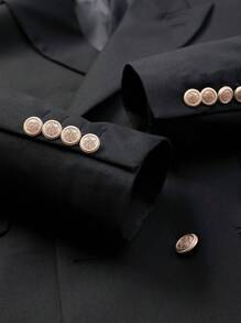 Manfinity Mode Traje De Solapa De Doble Botonadura Para Hombre