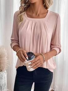 SHEIN LUNE Camiseta De Mujer - Rosa - Ver 3