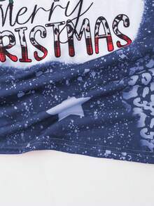 Kích thước lớn Mẫu giáng sinh Vòng cổ Áo chui đầu Áo thun - Màu xanh lam - Xem 6