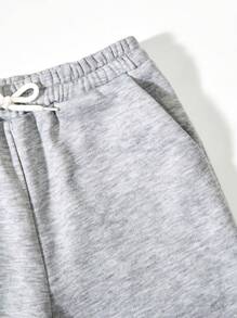 SHEIN Tween Girls' Loose And Cool Neon Color Drawstring Jogger Pants - Grey - View 4