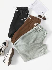 SHEIN LUNE Plus Size Drawstring Waist Sweatpants