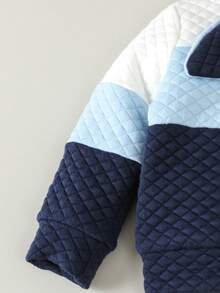 Baby Boy Two Tone Quilted Sweatshirt & Sweatpants & Scarf - Multicolor - View 4