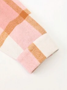 Aesthetic Post 男士寬鬆連帽格紋印花夾克（不包括t恤） - 粉色 - 查看 3