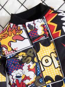 時尚嬰兒男孩圖案夾克和長褲套裝,秋天和冬天 - 彩色 - 查看 4