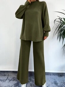 Opstaande hals Raglan mouw Truien & gebreide broek
