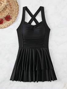 DAZY 連體泳衣 - 黑色 - 查看 5