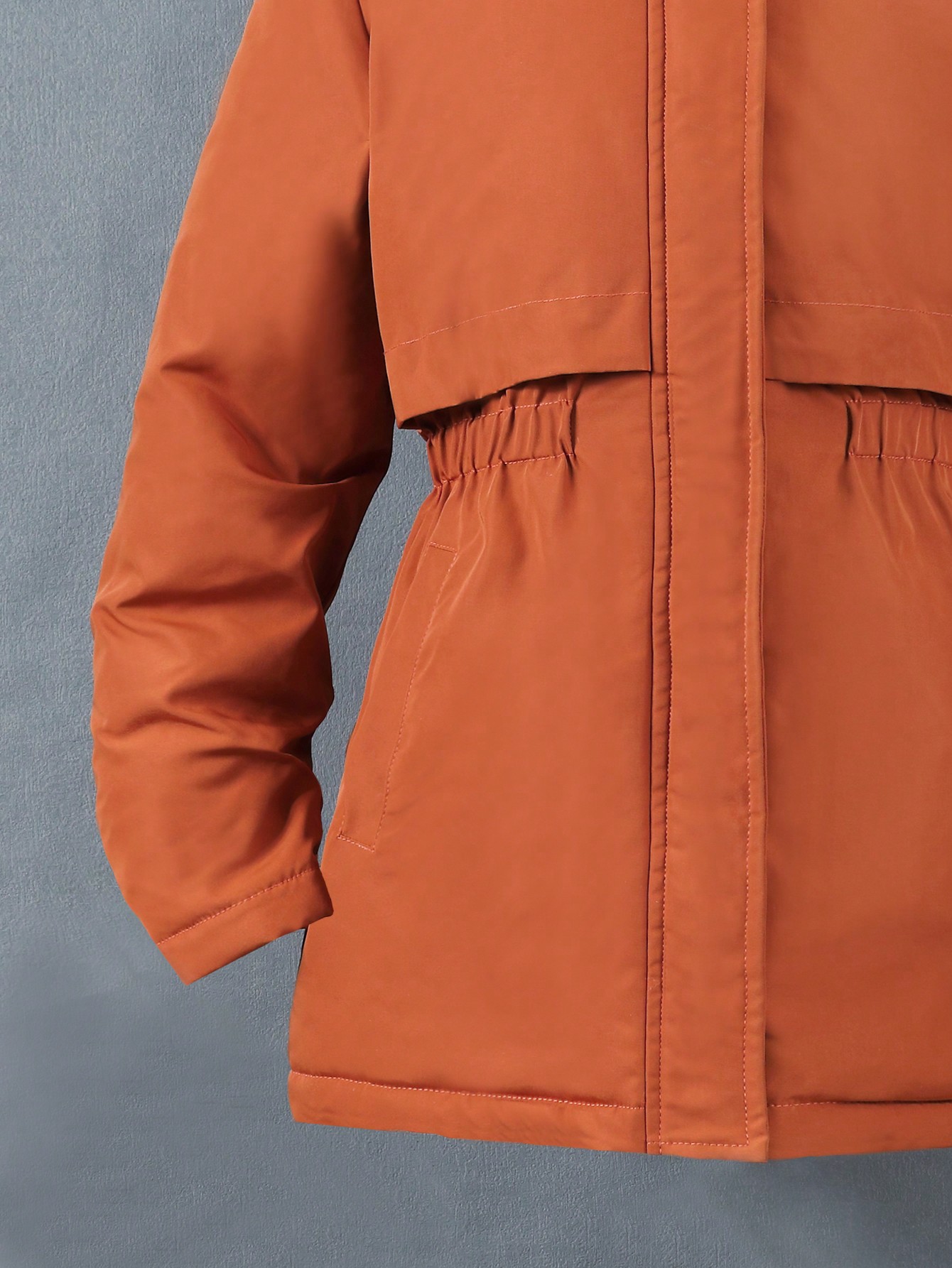 SHEIN Kids HYPEME Tween Girl Fuzzy Trim Hooded Thermal Lined Parka Coat