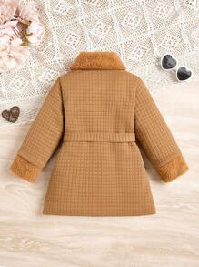 SHEIN Cô Gái Trẻ 	
Fuzzy Khăn quàng Thắt lưng áo - Màu vàng - Xem 2