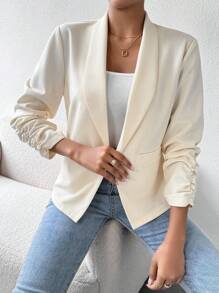 SHEIN Privé 女士西裝外套 - 杏色 - 查看 5