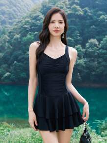 DAZY 連體泳衣 - 黑色 - 查看 7