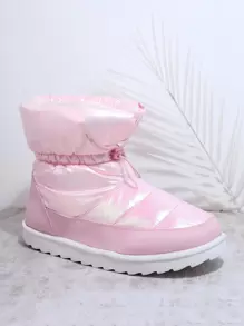 SHUZIA Botas de nieve con diseño de cordón acolchado - Rosa - Ver 4