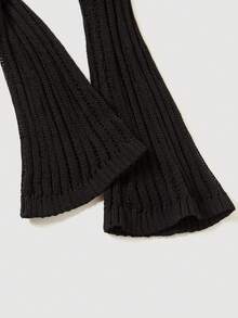 SHEIN MOD Women's Front Tie Longline Cardigan With Open Front - Black - View 5