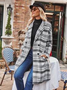 Aveloria Plaid Double Breasted Overcoat