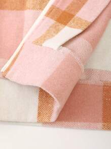 Aesthetic Post 男士寬鬆連帽格紋印花夾克（不包括t恤） - 粉色 - 查看 4