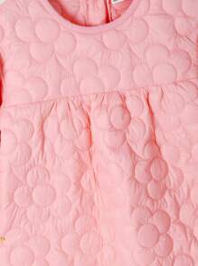 女小童素色泡泡袖洋裝 - 粉色 - 查看 4