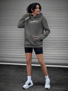 SWAVVY Loose Fit Men's Cross Print Hoodie - Dark Green - View 6