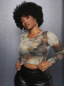 Slaydiva Của phụ nữ Nhuộm buộc Lưới trong suốt Áo - Nhiều màu - Xem 1