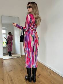 SHEIN Essnce In Bàn chải Thắt lưng Váy bodycon - Nhiều màu - Xem 2
