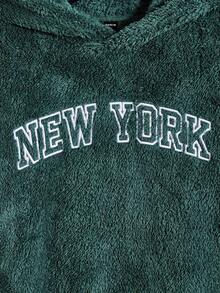 Manfinity RebelGame Nam Thêu Chữ Flannel Hoodie - màu xanh lá - Xem 4