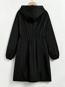 SHEIN EZwear 大碼腰部抽繩落肩袖連帽夾克
