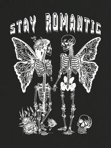 PHOEBE GRPHC Letter Printed Regular Plus Size Sweatshirt - Black - View 5