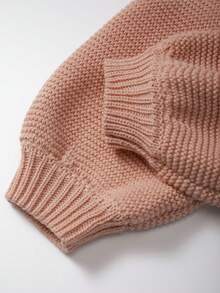 SHEIN Qutie Áo len cardigan thiết kế đơn giản - Hồng - Xem 6