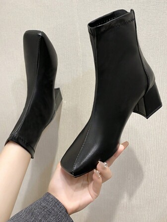 Fall/Winter Women's Black Ankle Boots,Ideal With Black Dress,Boots For Women