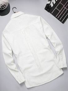 Manfinity Homme Men Plus Flap Pocket Denim Shirt Without Tee