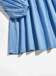 Soleia 十字交叉後綁帶燈籠袖洋裝