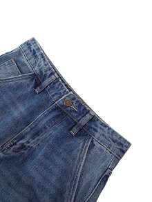 Jeans Cargo Con Bolsillo Con Solapa Lateral - Azul - Ver 3