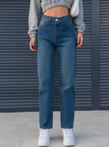 Slant Pocket Straight Leg Jeans