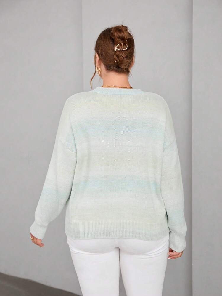 Plus Ombre Drop Shoulder Sweater
