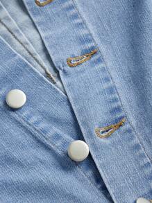 SHEIN MOD Women's Button Front Denim Skirt