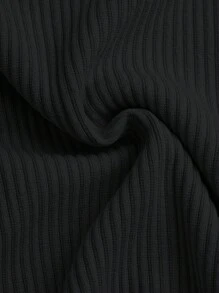 SHEIN 适合参加派对的少女长袖褶饰连衣裙 - 黑色 - 查看 3