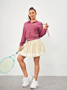 VARSITIE Thể thao Quần vợt Cơ bản Ngoài trời Với Áo khoác - Màu Hồng  Dưa hấu - Xem 5