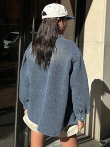 Dazy Star Vrouwen Voorpand met knoppen Denim tops Met Klepzakken