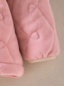 Baby Boy Solid Zip Up Hooded Padded Coat - Dusty Pink - View 5