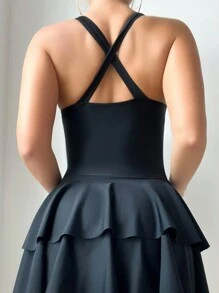 DAZY 連體泳衣 - 黑色 - 查看 6