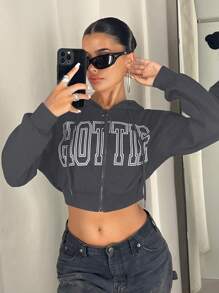 SHEIN ICON 連帽衫 - 深灰色 - 查看 1