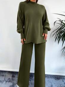 Opstaande hals Raglan mouw Truien & gebreide broek