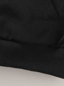 SHEIN 男童恐龙印花3D拼接卫衣 - 黑色 - 查看 3