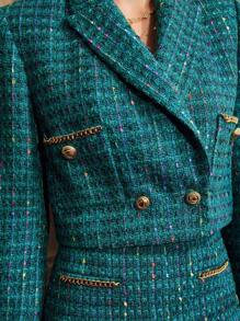 MOTF PREMIUM Blazer Tondu En Tweed