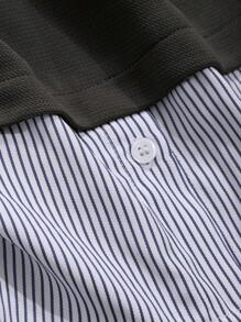 Dazy Star Women's Striped Patchwork Drop Shoulder Top And Pants Set Tracksuits Women Set Lounge Sets For Women - Dark Grey - View 9